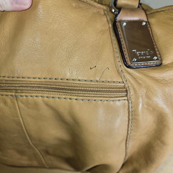 Tan Tignanello Soft Leather Purse Handbag 15x10x4 with Matching Wallet 7.5x4 - Picture 7 of 13